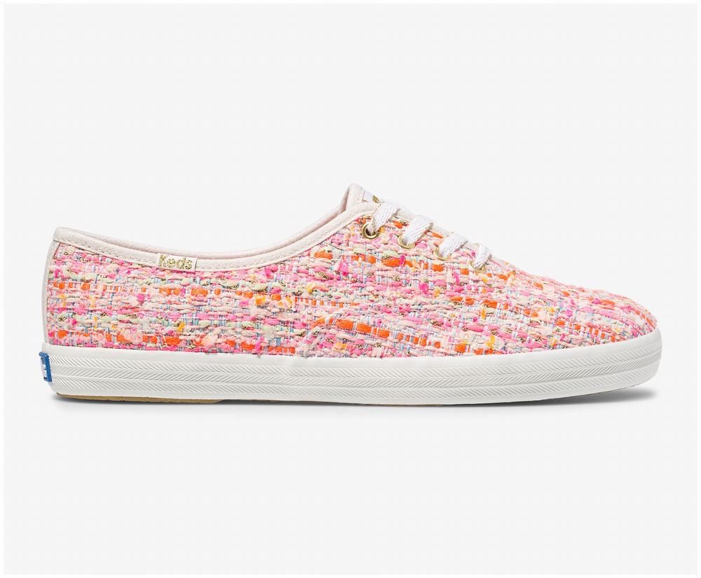 Women's Keds x Oh Joy! Champion Woven Wedding Shoes Pink Multicolor 7384952BQ - South Africa